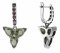 BG garnet earring 275-93 - Metal: Silver 925 - rhodium, Stone: Moldavit and garnet