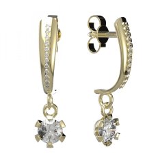 BG zlaté náušnice 556 Žluté zlato - 585 Diamant