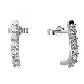 BG zlaté náušnice 93 Bílé zlato - 585 Diamant