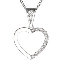 BG zlatý diamantový přívěšek srdíčko 1264 Bílé zlato - 585 Diamant lab-grown