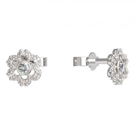 BeKid dětské náušnice šestilístek 854 Bílé zlato - 585 Diamant
