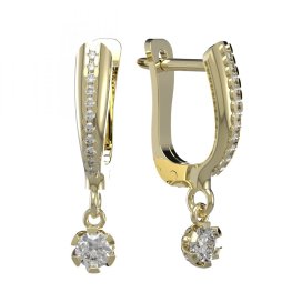 BG zlaté náušnice s diamanty 869 Žluté zlato - 585 Diamant lab-grown