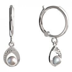 BeKid dětské náušnice 1242 s bílou perlou Bílé zlato - 585 Diamant