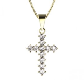 BG zlatý diamantový přívěšek křížek 258 Žluté zlato - 585 Diamant lab-grown