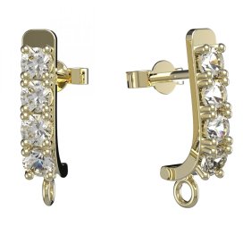 BG zlatý závěs dámské náušnice /96 Žluté zlato - 585 Bílý kubický zirkon