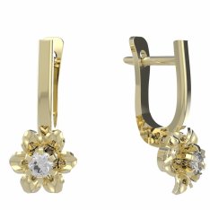 BG zlaté náušnice 877 Bílé zlato - 585 Diamant