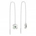 BeKid, Gold kids earrings -830 - Switching on: Chain 9 cm, Metal: White gold 585, Stone: Green cubic zircon