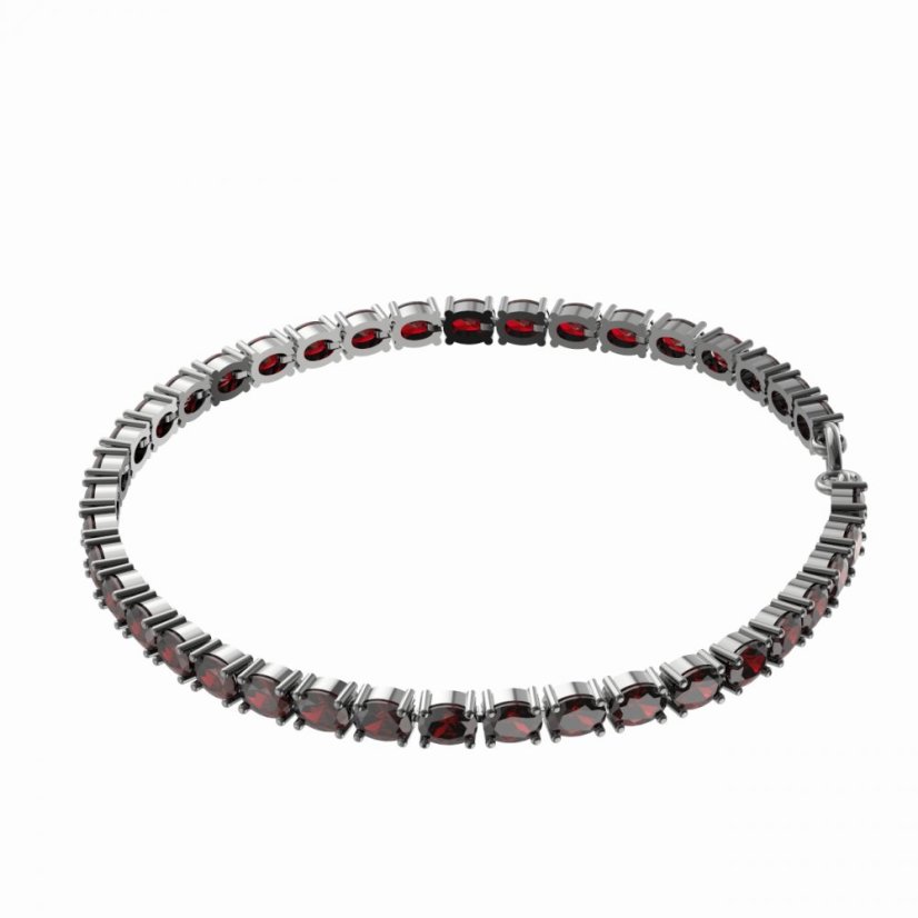 BG náramek 688 Stříbro 925 - ruthenium (30-90dní) Granát