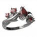 BG ring oval 483-P - Metal: Silver 925 - rhodium, Stone: Garnet