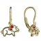 BeKid, Gold kids earrings -1158 - Switching on: Puzeta, Metal: Yellow gold 585, Stone: Red cubic zircon