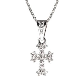 BG zlatý přívěšek křížek 267 Bílé zlato - 585 Diamant