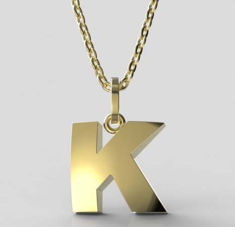 BeKid, Gold kids pendant - letter K - Metal: Yellow gold 585