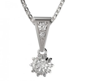BG zlatý diamantový přívěšek 987 Bílé zlato - 585 Diamant lab-grown