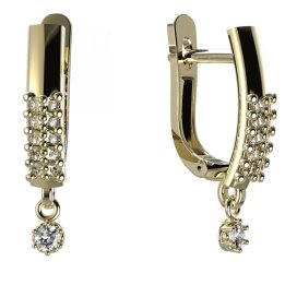 BG zlaté náušnice 1292 Žluté zlato - 585 Diamant
