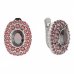 BG earring oval 251-07 - Metal: Silver 925 - rhodium, Stone: Garnet