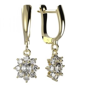 BG zlaté náušnice s diamanty 627 Žluté zlato - 585 Diamant lab-grown