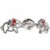 BeKid, Gold kids earrings -1158 - Switching on: Screw, Metal: White gold 585, Stone: Red cubic zircon