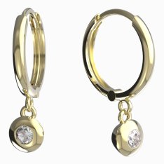 BeKid dětské náušnice 737 Žluté zlato - 585 Diamant