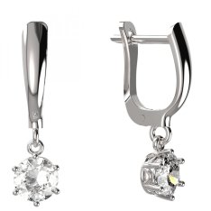 BG zlaté náušnice 1295 Bílé zlato - 585 Diamant