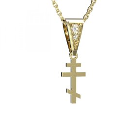 BG zlatý přívěšek křížek 1101 Žluté zlato - 585 Diamant