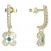 BeKid, Gold kids earrings -830 - Switching on: Pendant hanger, Metal: Yellow gold 585, Stone: Light blue cubic zircon