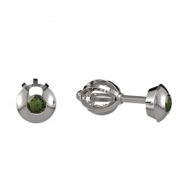 BG náušnice vsazený  granát  732 Bílé zlato - 585 Vltavín