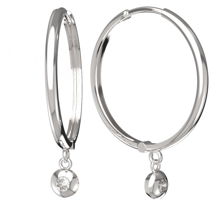 BG zlaté náušnice 732 Bílé zlato - 585 Diamant