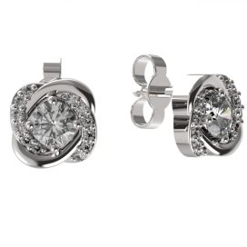 BG zlaté náušnice s lab-grown 1485 Bílé zlato - 585 Diamant lab-grown