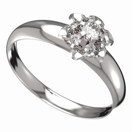 BG zlatý prstýnek 878 T Bílé zlato - 585 Diamant