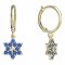 BeKid, Gold kids earrings -090 - Switching on: Circles 12 mm, Metal: White gold 585, Stone: Dark blue cubic zircon
