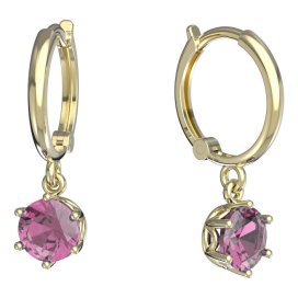 BeKid dětské náušnice 1295 Žluté zlato - 585 Růžový kubický zirkon