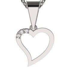 BG zlatý přívěšek srdíčko 1261 Bílé zlato - 585 Diamant