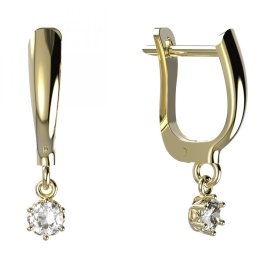 BG zlaté náušnice 1293 Žluté zlato - 585 Diamant