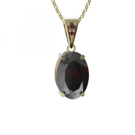 BG přívěs s centrálním oválným kamenem 684-1 Stříbro 925 - pozlacené Granát