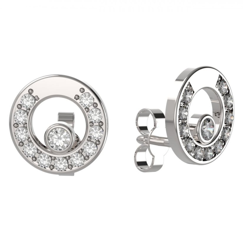 BG zlaté diamantové náušnice 1579 Bílé zlato - 585 Diamant lab-grown