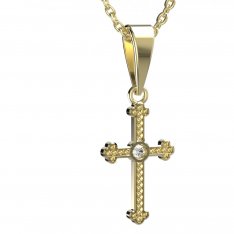 BG zlatý diamantový přívěšek křížek 1110