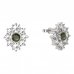 BG earring circular -  017 - Metal: Silver 925 - rhodium, Stone: Garnet