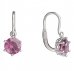 BeKid, Gold kids earrings -1295 - Switching on: Brizura 0-3 roky, Metal: White gold 585, Stone: Pink cubic zircon
