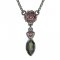 BG náhrdelník vsazeny kameny : vltavín a granát 954 - Kov: Pozlacené stříbro 925, Kámen: Vltavín a granát
