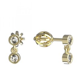 BG zlaté náušnice 789 Žluté zlato - 585 Diamant