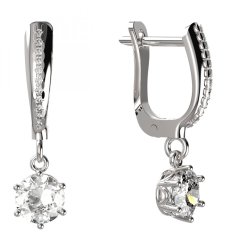 BG zlaté náušnice 1295 Bílé zlato - 585 Diamant