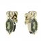 BG garnet earring 915-03 - Metal: Silver 925 - rhodium, Stone: Moldavit and garnet
