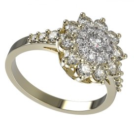 BG zlatý prstýnek 947Z Žluté zlato - 585 Diamant
