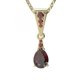 BG přívěs vsazeny kameny:český granát  623 Stříbro 925 - pozlacené Granát