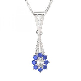 BG zlatý přívěšek  627G Bílé zlato - 585 Tmavě modrý kubický zirkon