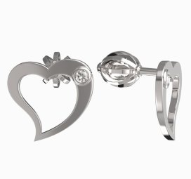 BeKid dívčí náušnice srdíčko 1269 Bílé zlato - 585 Diamant