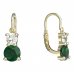 BeKid, Gold kids earrings -857 - Switching on: Brizura 0-3 roky, Metal: Yellow gold 585, Stone: Green cubic zircon