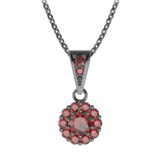 BG přívěs kulatý 628-1 Stříbro 925 - ruthenium (30-90dní) Granát