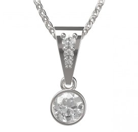 BG zlatý přívěšek  723 Bílé zlato - 585 Diamant