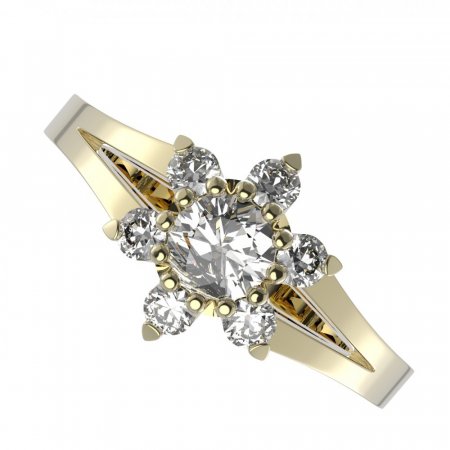 BG zlatý prstýnek s diamanty 978 - Kov: Žluté zlato 585, Kámen: Diamant lab-grown